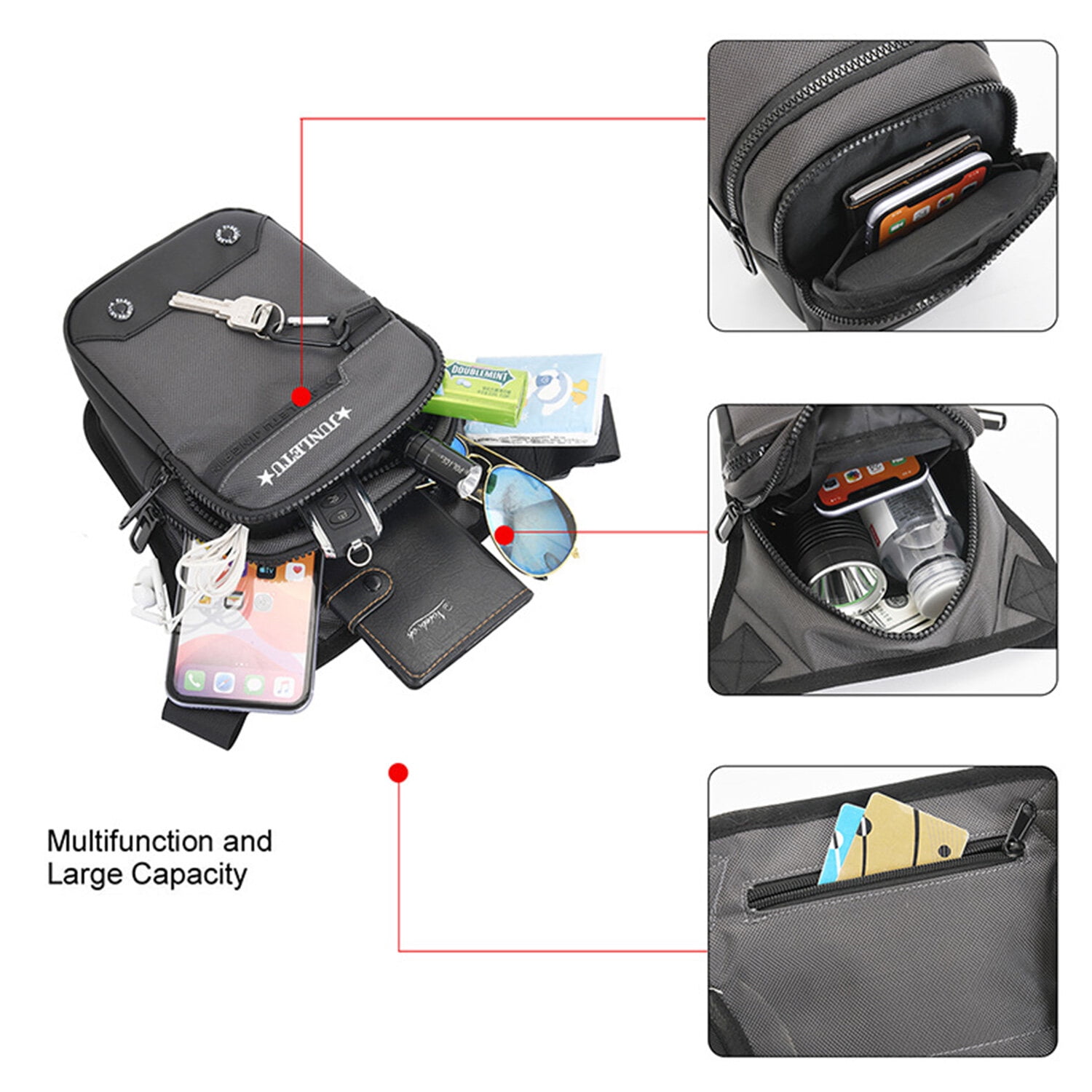 KAWELL Mens Waist Bag Fanny Pack Drop Leg Bag Thigh Bag Pouch Tactical Motorcycle Riding Waterproof Outdoor Sport