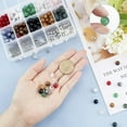 thumbnail image 7 of 1 Box 350Pcs+ Stone Beads Box Set Kits 10 Material 8mm Gemstone Round Beads 5 Styles Alloy Spacer Beads & Crystal Thread & Scissors for DIY Bracelet Jewelry Making, 7 of 7