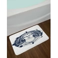 thumbnail image 2 of Psychedelic Bath Mat, Occult Human Figure on Foreground of Planetary Space System Magic Graphic, Non-Slip Plush Mat Bathroom Kitchen Laundry Room Decor, 29.5 X 17.5 Inches, Berry Pale Grey, Ambesonne, 2 of 2