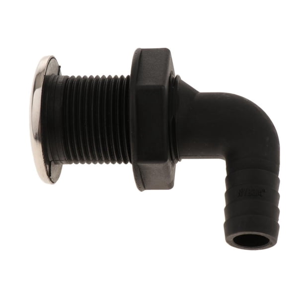 Manguera de plástico ABS de 90 grados para barco marino (13 mm), color negro