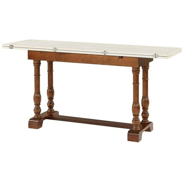 Contemporary 2 Tone Convertible Console, Console Turns Into Dining Table Convertible