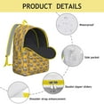 thumbnail image 4 of Yellow Hedgehog Pattern Backpack for School,Cute School Bag,Schoolbag with Adjustable Shoulder Straps & Padded Back,15.7"x11.8"x5.5", 4 of 5