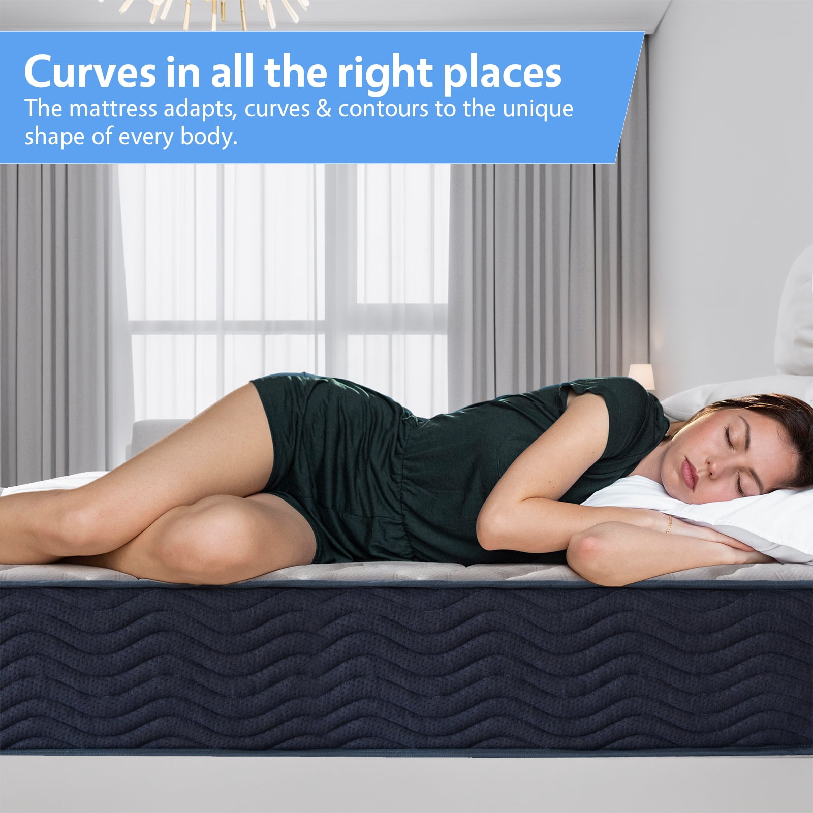 Queen Mattress, 9" Gel Memory Foam Mattress with Removable Cover Mattress in a Box Medium Firm Mattress