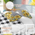 thumbnail image 3 of Sunflower Bedding 3 Piece Duvet Cover Set Queen Size, Black White Check Country Yellow Floral Soft Microfiber Comforter Cover with Zipper Closure & Pillowcases, Wrinkle & FadeResistant Quilt Cover, 3 of 9