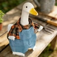 thumbnail image 5 of Darzheoy Porch Goose Outfits 23 Inch Farm Style Apparel Set with Plaid Shirt and Overalls, Adorable Outdoor Garden Decor for Holiday Patio Decoration, 5 of 7