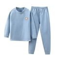 thumbnail image 2 of Cethrio Boys Girls Pajama Sets, Cotton 2 Piece Thickened Fall Winter Sleepwear Blue Size 4-5 T, 2 of 5