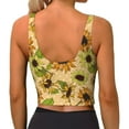 thumbnail image 3 of Fotbe Sunflowers Pattern Womens' Sports Bra Longline Wirefree Padded with Medium Support Sports Moisture-Wicking Workou Vest,Tank Top-X-Large, 3 of 9