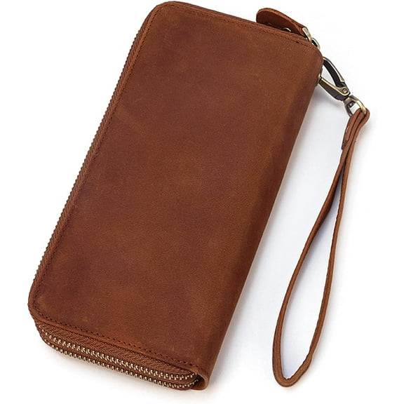 Leather Clutch Purse Wallet Men Wrist Bag