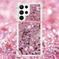 thumbnail image 5 of Long Crossbody Lanyard Clear Case for Samsung Galaxy S23 Ultra (Not S23) with Adjustable Neck Strap, Glitter Sparkly Bling Quicksand Phone Cover Cases for Samsung S23 Ultra QKG Rose Gold, 5 of 14