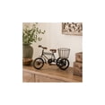 thumbnail image 2 of 12" x 8" Brown Metal Bike Sculpture with Wood Accents, by DecMode, 2 of 9
