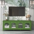 thumbnail image 2 of 71-inchstylishTVcabinet Entertainment CenterTV stand,TVConsoleTable, Media Console,solidwood frame,Changhong glass door,Metal handle,antique green,canbeplacedin the bedroom Living Room, 2 of 9