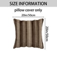 thumbnail image 6 of REGALWOVEN Pack of 2 Plush Striped Pillow Case Luxury Series Soft Fluffy Modern Throw Pillow Covers for Sofa Living Room Car Brown 20" x 20", 6 of 6