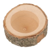 Pretyzoom Bunny Feeder Wooden Hamster Food Bowl Round Coffee 1Pcs Chewable Accessory