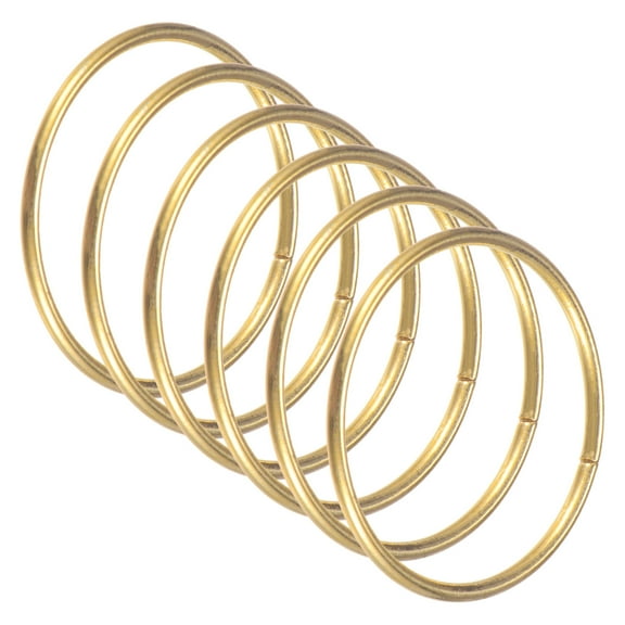 Uxcell 6 Pack Dream Catcher Rings 2 inch Metal Macrame Wreath Floral Round Rings Crafts Hoop Gold