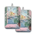 thumbnail image 7 of Yayeee Pot Holders Kitchen Heat Resistant with Pocket 7"x9.8" Cotton Oven Cooking Hot Pads, Green Window Sea, 7 of 7