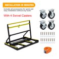 thumbnail image 2 of Folding Drywall Cart Heavy Duty Panel Dolly Cart 2200lbs Capacity, Drywall Dolly Plywood Carts with 4 Swivel Casters Extendable Deck, Sheetrock Dolly Handling Wall Panel Lumber Sheetrock Glass Windows, 2 of 8