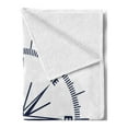 thumbnail image 2 of Maritime Soft Flannel Fleece Blanket, Monochromatic Design of Windrose Compass Adventure Simple Graphic Print, Cozy Plush for Indoor and Outdoor Use, 60" x 80", Navy Blue and White, by Ambesonne, 2 of 5