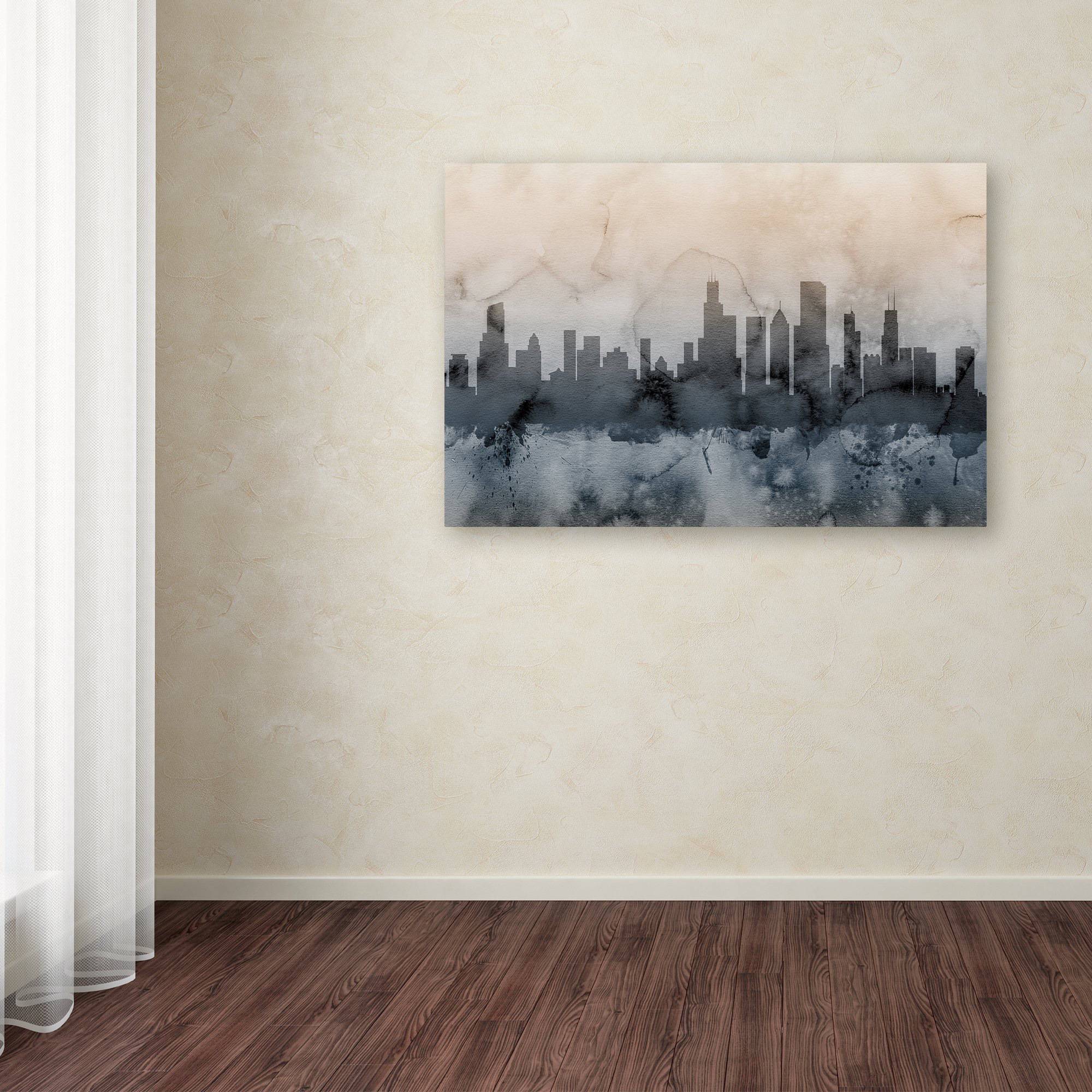 Trademark Fine Art "Chicago Illinois Skyline V" Canvas Art by Michael Tompsett