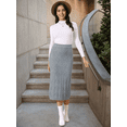 thumbnail image 2 of DARING DIVA Women's Ribbed Knit Elastic High Waist Sweater Midi Skirt XL Grey, 2 of 7