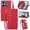 Red, variant on for Motorola Moto G85 6.67 inch Case, Wallet for Women Men, Durable PU Leather Magnetic Flip Lanyard Strap Wristlet Zipper Card Holder Wallet Phone Case for Motorola Moto G85