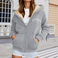 thumbnail image 4 of Fleece Lined Zip Up Graphic Sweatshirts for Women Fall Winter Long Sleeve Hooded Sweatshirt Jacket with Pockets, 4 of 6
