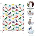 thumbnail image 4 of White Colorful Dinosaurs Silhouette Pattern Blanket,Comfortable Soft Flannel Throw Blanket,All Season,Warm Lightweight Blankets for Sofa Bed Couch Living Room Chair,30"x40", 4 of 4