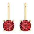 thumbnail image 3 of Clara Pucci 1Ct Natural Garnet Round Cut VVS1 Lever Back Drop Dangle 18k Solid hypoallergenic Gold Designer Earrings For January, 3 of 7
