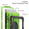 thumbnail image 6 of Case for Samsung Galaxy Tab S8 Plus/S7 FE/S7 Plus 12.4 Inch with Screen Protector, 360 Degree Rotating Kickstand Hand Strap Heavy Duty Shockproof Cover with Shoulder Strap, Lime PC, 6 of 7