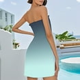 thumbnail image 2 of bbyeadc Women's Strapless Maxi Dress Plus Size Tube Top Long Skirt Sundress Cover Up, Cyan S, 2 of 5