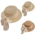thumbnail image 3 of FUZHIQ Women Flat Top Straw Boater with Bow Hat UPF 50+ UV Protection Sun Hat, Breathable Summer Cap for Beach Outdoor Daily Wear,One Size, 3 of 4