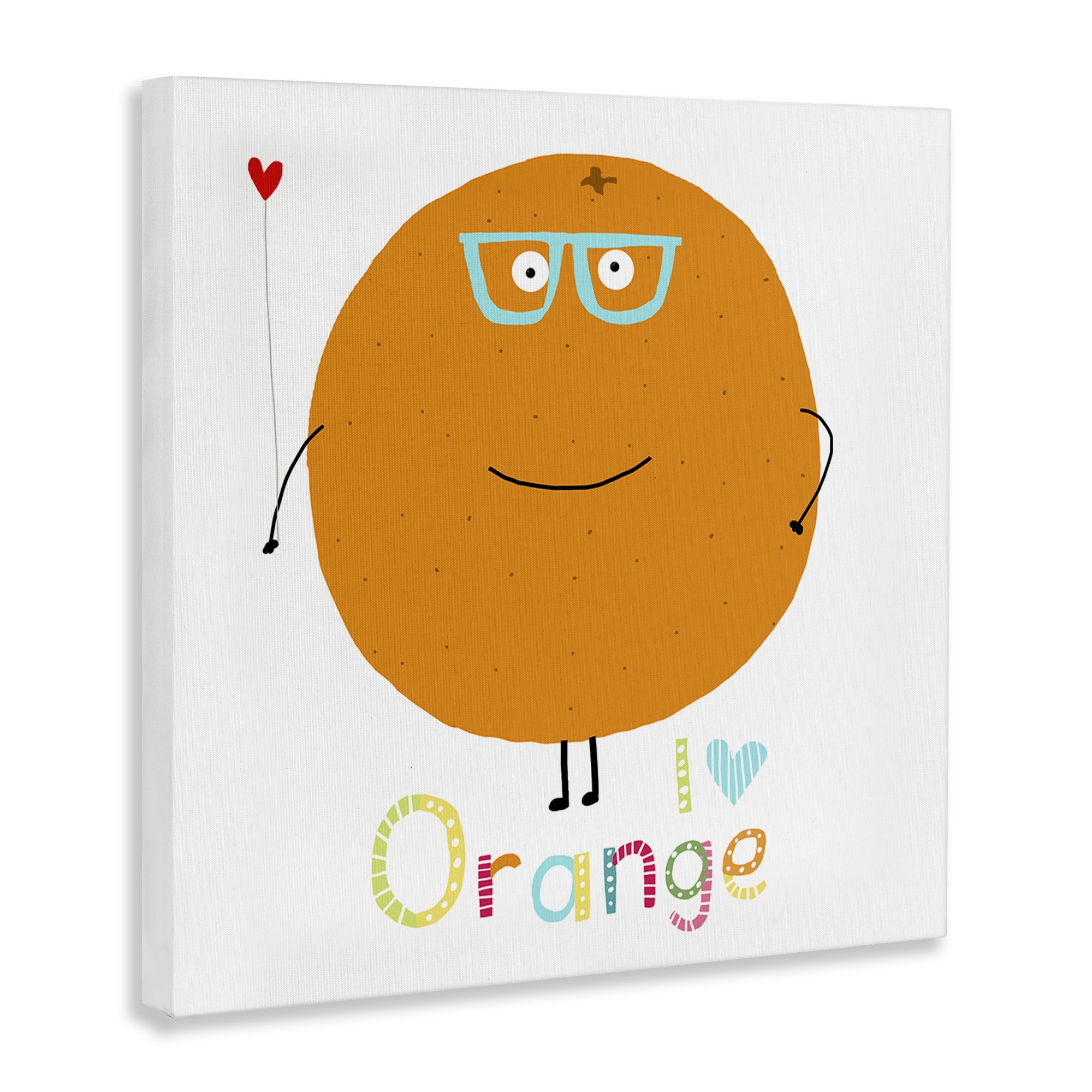 Stupell Industries Fun Smiling Orange Food & Beverage Painting Wrapped Canvas Art Print Wall Art, 17 x 17
