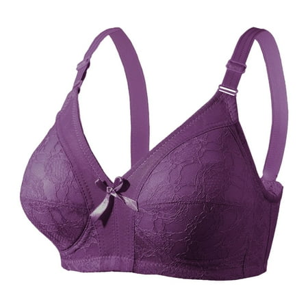 Riforla Women s Comfortable and Sexy Transparent Shoulder Strap Cordless Backless Spongeless with Convertible Shoulder Straps Bras for Women Purple 44