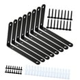 thumbnail image 4 of Tnarru 8 Pcs Ensembles de Supports d'Angle pour Jointures Support Mural Robuste Support Mural pour Placard Noir, 4 of 8