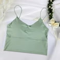 thumbnail image 3 of Mujeres Spandex acolchado Crop Tops Ropa interior Verde Hugo Chaleco Bralette para mujer, 3 of 10