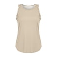thumbnail image 6 of DHFJKG Athletic Workout Tank Tops For Women Sleeveless Ruffle Curved Hem Solid Color Basic Top For Yoga Exercise Tennis, 6 of 7