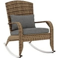 thumbnail image 1 of Outsunny Outdoor Wicker Adirondack Rocking Chair with Seat Cushion Pillow, 1 of 10