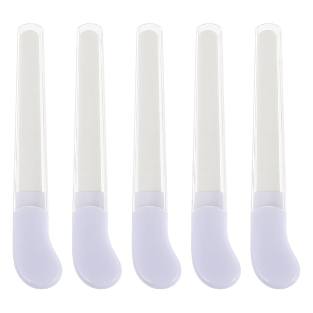 MasteelfCA 5Pcs Ceramic Nail Files Pedicure Files Handheld Pedicure Nail Polishing Files (White)