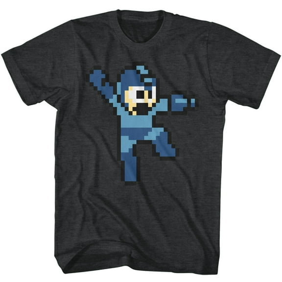 Mega Man Jumpman Black Heather Adult T-Shirt