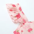 thumbnail image 7 of HILEELANG Toddler Girl Summer Dress Floral Ruffled Sleeve Backless Tie Back Crew Neck Sundress 4T, 7 of 7
