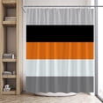 thumbnail image 3 of Black White Gray Orange Shower Curtain Set Abstract Geometric Stripe Modern Contemporary Simple Fashion Boho Mid Century Bathroom Decor Set Polyester Fabric with Hooks 70Wx70H Inch, 3 of 6
