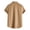 Khaki, variant on Bcfgryg Men Spring Summer Solid Color Turndown Collar Casual Short Sleeve Shirt Men's Linen Shirts Summer