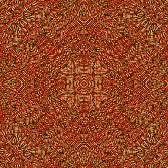 Ahgly Company Indoor Square Patterned Tomato Sauce Red Area Rugs, 4' Square