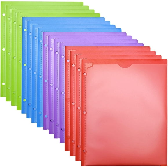 FFLY Plastic Folders with Clear Front Pocket - 8 Pack, Heavy Duty 3 Pockets Folders for Letter Size Paper, Assorted Bright Colors