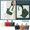 thumbnail image 2 of CoCopeaunt Puffer Tote Bag for Women Quilted Puffy Handbag Light Winter Down Cotton Padded Shoulder Bag Down Padding Tote Bag, 2 of 7