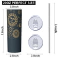 thumbnail image 3 of Starry 20oz Stainless Steel Skinny Tumbler – Vacuum Insulated Slim Travel Cup with Lid & Stainless Steel Straw, 360° Full Wrap Printed Tumbler for Home, Office & Outdoor Use, Solar, 3 of 6