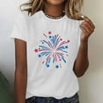 thumbnail image 2 of Odeerbi 4th of July Patriotic Shirt for Women Loose Fit Shirts Summer 2025 Casual Independence Day Printed Round Neck Short Sleeve Top White, 2 of 4
