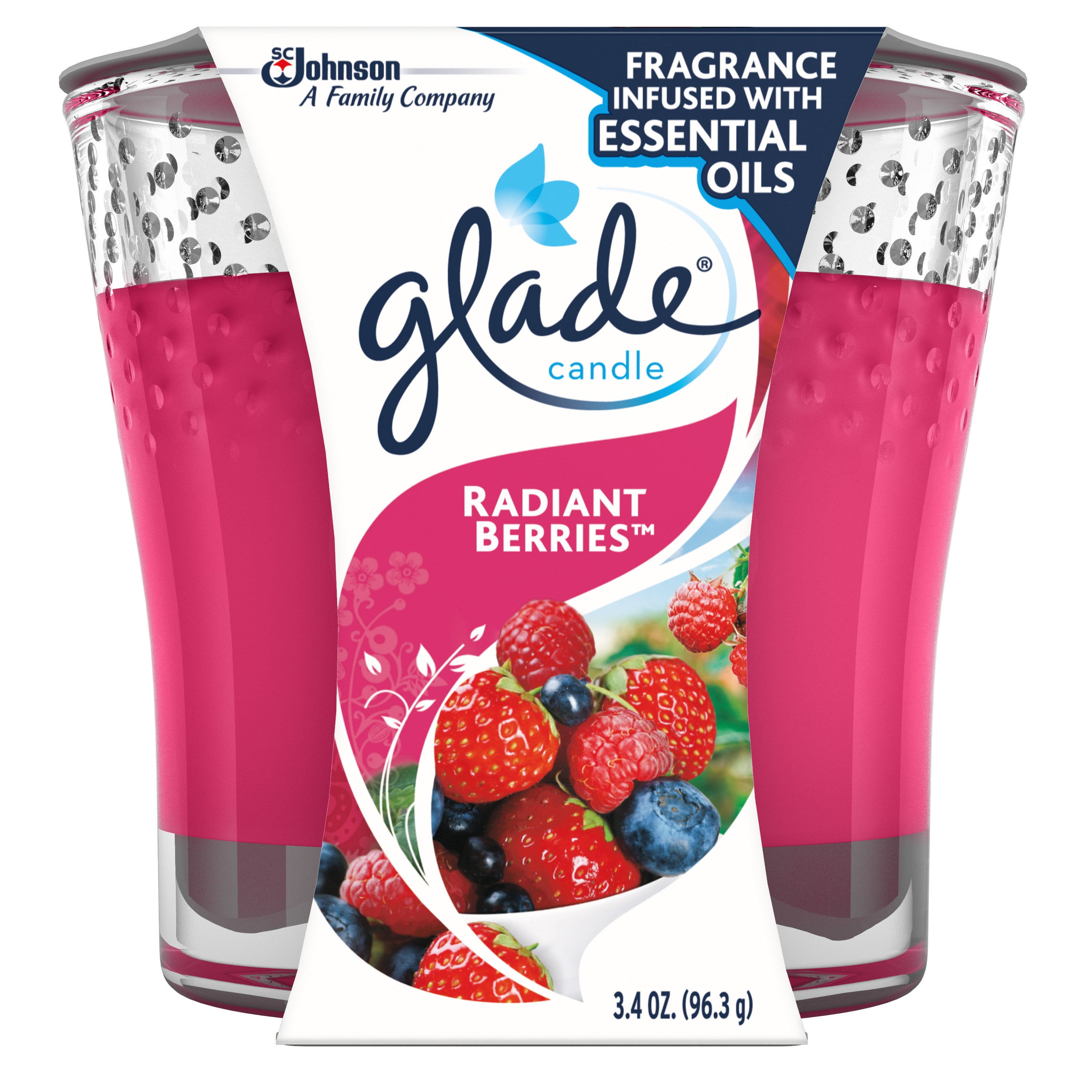 Glade Jar Candle Air Freshener, Radiant Berries, 3.4 oz