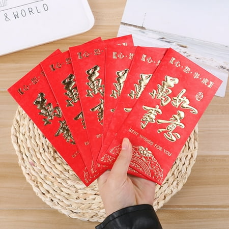 Free stock photos 6Pcs Chinese Traditional Red Envelopes Red Packet Hong Bao Lucky Money for 2020 New Year