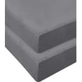 thumbnail image 5 of 2 Pack Fitted Hospital Bed Sheets with Elastic All Around for a Double Brushed Ultra Soft Breathable 100% Microfiber Sheets, 36” x 84” x 12” (Dark Grey), 5 of 9