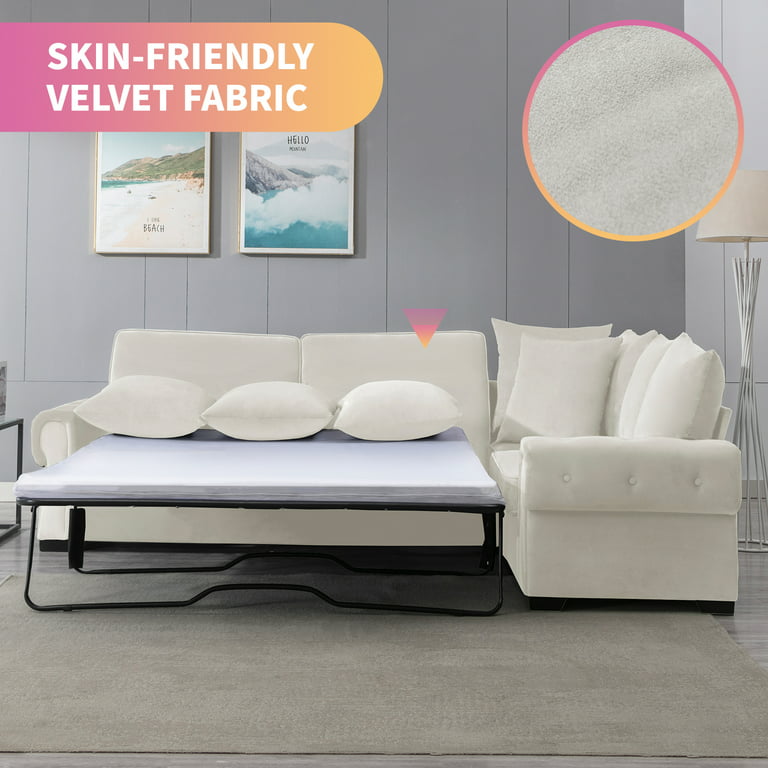 Mixoy 76 W L Shaped Pull Out Sofa Bed